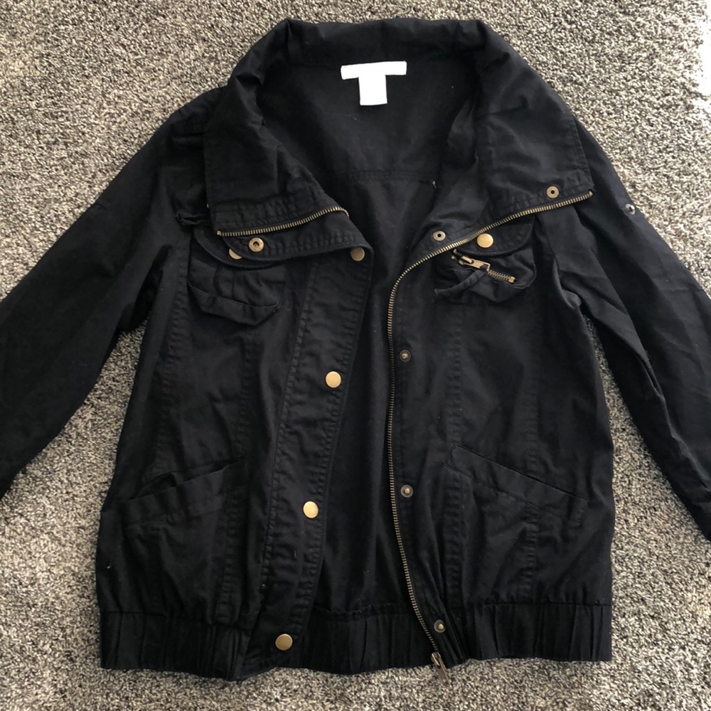 Charlotte Russe Black Cargo Jacket (S)